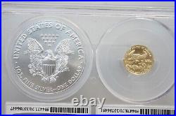 2016 Gold & Silver Eagle 30th anniversary Bimetallic set PCGS MS70 FDOI #5147