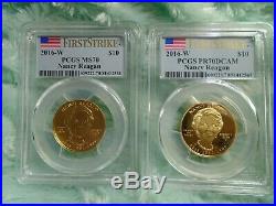2016-W Nancy Reagan First Spouse Gold PCGS MS70 and PF70 DCAM Perfect Set