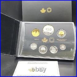 2017 CANADA 7 Pc Pure Silver Proof Set Coins Our Home & Native Land Gold Plated