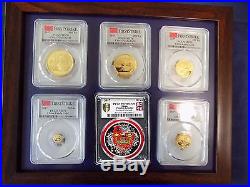 2017 CHINA PURE GOLD&SILVER PANDA 6 COINS SET PCGS MS 70 FIRST STRIKE gauranteed
