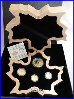 2017 Canada Pure Gold Fractional Maple Leaf Set. 99999 Fine