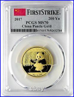 2017 China 3 Oz Pure Gold&silver Panda 6 Coins Set All Pcgs Ms 70 First Strike