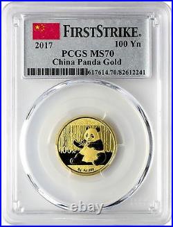 2017 China 3 Oz Pure Gold&silver Panda 6 Coins Set All Pcgs Ms 70 First Strike