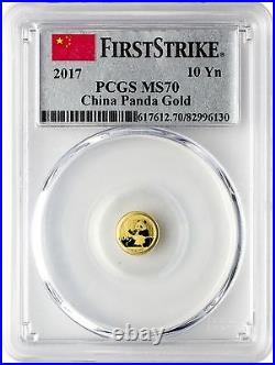 2017 China 3 Oz Pure Gold&silver Panda 6 Coins Set All Pcgs Ms 70 First Strike