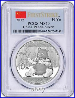 2017 China 3 Oz Pure Gold&silver Panda 6 Coins Set All Pcgs Ms 70 First Strike