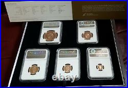 2017 Gold PROOF Sovereigns RARE Set of 5. ONLY 150 exist NGC PERFECT PF70 UC COA
