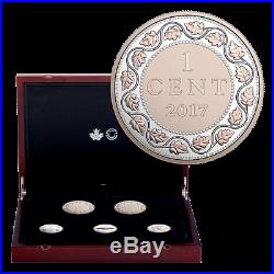 2017 LEGACY of the PENNY RCM Rose GOLD Plated Pure SILVER 5 Coin Set