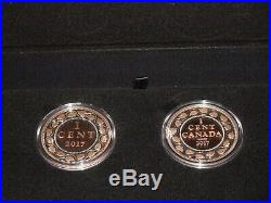2017 LEGACY of the PENNY RCM Rose GOLD Plated Pure SILVER 5 Coin Set