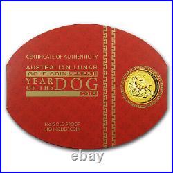 2018 2-Pc 1 oz Gold & Silver High Relief Dog Set PF-70 PCGS