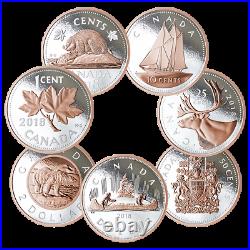 2018 Canada Big coin series set of 7 pure silver coins with rose gold plating