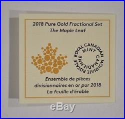 2018 Canada Pure Gold Fractional Maple Leaf Set. 99999 Fine 161361
