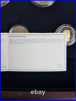 2018 Canada Pure Silver Gold-Plated 5-Coin Set Legacy of the Dime