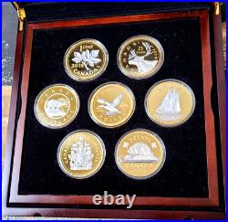 2019 Big Coin Series 5 oz. 9999 Pure Silver Reverse-Gold Plating 7-Coin SET