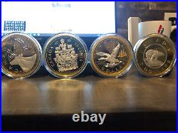2019 Canada Big Coin Series 5 oz. Pure Silver Reverse Gold Plating 7- Coin Set