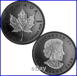 2020 Pure Gold & Silver Maple Leaf Rhodium-Plated Proof 3-Coins $200 $50 $20 Set