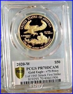 2020 V75 Privy WWII Anniversary Eagle(s) & Medal Perfect Set of 4 PCGS PR70 DCAM