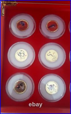 2022 Chinese calendar coins set of 12 24 carat pure gold plated