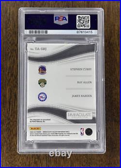 2022 Immaculate Curry/Allen/Harden Gold Triple Auto /10 PSA 8