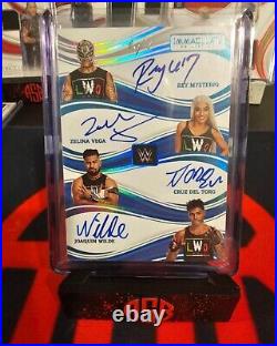 2023 Immaculate WWE 1/1 QUAD AUTO LWO Rey Mysterio Zelina Vega Del Toro Wilde