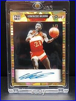 2023 Leaf Pro Set Pure Dominique Wilkins Gold Cracked Ice Auto /3 #89-DW1 HOF