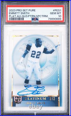 2023 Leaf Pro Set Pure Emmitt Smith Platinum Gold Auto Autograph #1/2 PSA 10