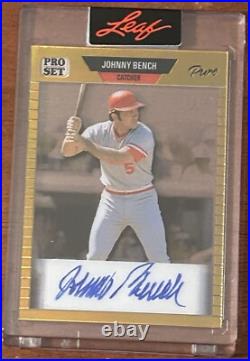 2023 Leaf Pro Set Pure Gold JOHNNY BENCH Auto 1/1 Reds HOF