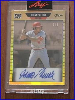 2023 Leaf Pro Set Pure Gold JOHNNY BENCH Auto 1/1 Reds HOF
