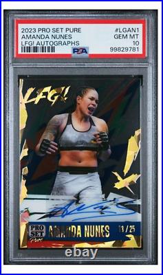 2023 Leaf Pro Set Pure LFG! Autographs Amanda Nunes Auto /25 Pop 2 PSA 10