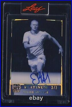 2023 Leaf Pro Set Pure Platinum Auto Gold Spectrum Parallel Erling Haaland 3/3