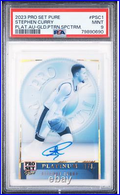 2023 Leaf Pro Set Pure Stephen Curry Platinum Gold Auto Autograph #1/3 SSP PSA 9