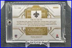 2023 Panini Flawless Drew Brees Platinum NFL Shield Patch True 1/1 One Of One