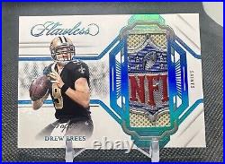 2023 Panini Flawless Drew Brees Platinum NFL Shield Patch True 1/1 One Of One