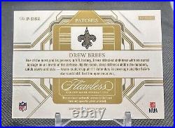 2023 Panini Flawless Drew Brees Platinum NFL Shield Patch True 1/1 One Of One