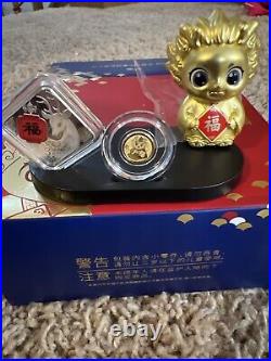 2024 Chinese Lunar New Year Celebration Good luck 8g silver 1 Gram gold Coin Set