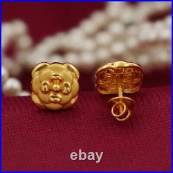 22 Karat Stamp Solid Gold 1.1cm Sets For Women Female Gift Christmas Eve Jewelry
