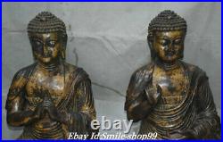 22 Old Tibet Temple Pure Bronze Gold 3 Shakyamuni Sakyamuni Buddha Statue Set