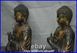 22 Old Tibet Temple Pure Bronze Gold 3 Shakyamuni Sakyamuni Buddha Statue Set