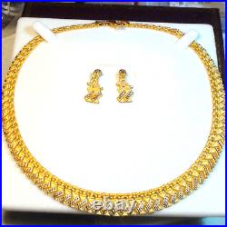 22K (916-457) PURE SOLID GOLD NECKLACE WITH EARRINGS 18.0'', 35.83 g, From Turkey