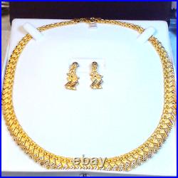 22K (916-457) PURE SOLID GOLD NECKLACE WITH EARRINGS 18.0'', 35.83 g, From Turkey