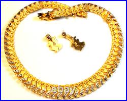 22K (916-457) PURE SOLID GOLD NECKLACE WITH EARRINGS 18.0'', 35.83 g, From Turkey
