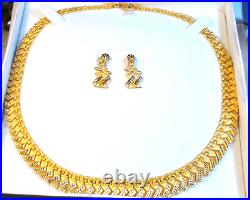 22K (916-457) PURE SOLID GOLD NECKLACE WITH EARRINGS 18.0'', 35.83 g, From Turkey