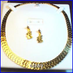 22K (916-457) PURE SOLID GOLD NECKLACE WITH EARRINGS 18.0'', 35.83 g, From Turkey