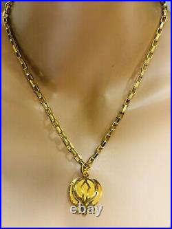 22K 916 Solid Gold 20 Long Devine Set Necklace 4mm 20.2g Mens Womens Unisex