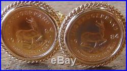 22K Gold Krugerrand with 14K Setting CUFFLINKS Perfect