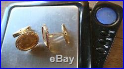 22K Gold Krugerrand with 14K Setting CUFFLINKS Perfect