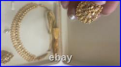 22K (Hallmark 916) PURE SOLID GOLD NECKLACE SET WITH EARRINGS