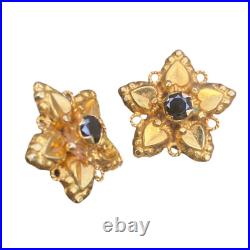 22K Pure Gold Earing Women Jewelry Flower Design Set Customized 2.80 Gram