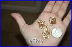 22K Solid Yellow Gold Pendant Earrings Set 5.3grams 22KT Pure 3 PIECE SET