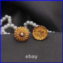 22cts Seal Pure Gold 2.7/1.5cm Earring Pendant Set Daughter Latest Style Jewelry