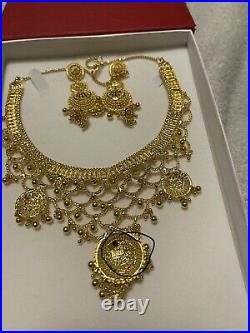 22k indian pure gold jewelry set